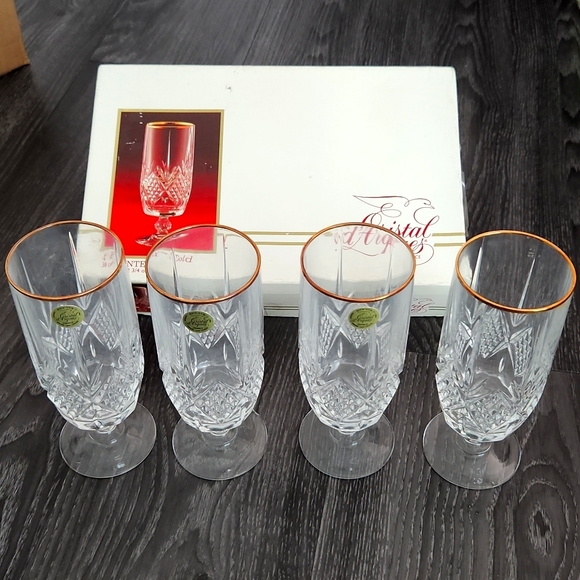 Cristal d' Arques France | Dining | Cristald Arques France 4 Fontenay Gold  274 Oz Glasses | Poshmark